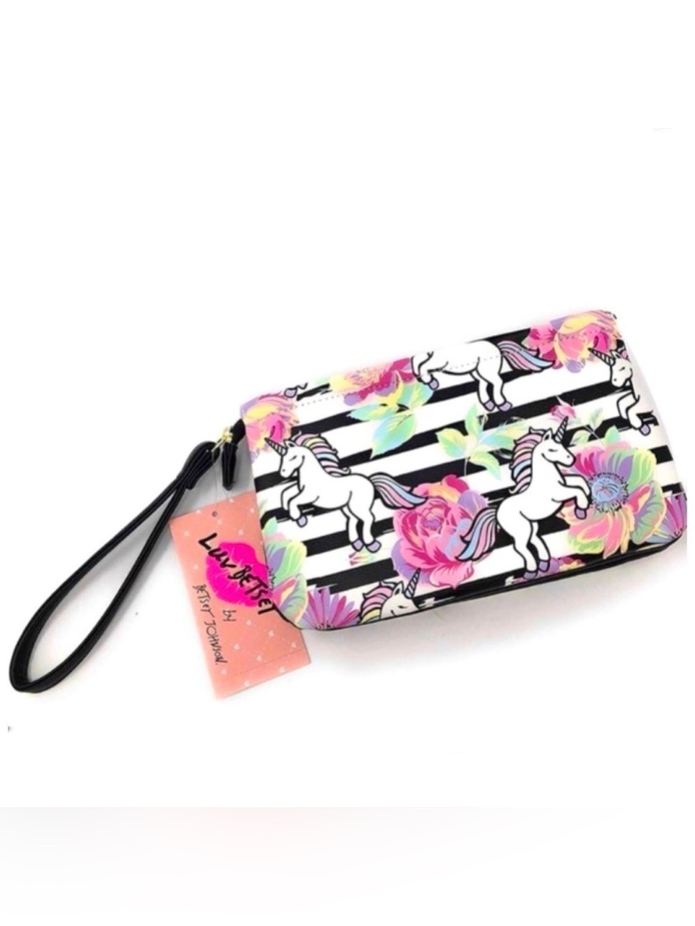BETSEY JOHNSON UNICORN DOUBLE POUCH WALLET / WRISTLET